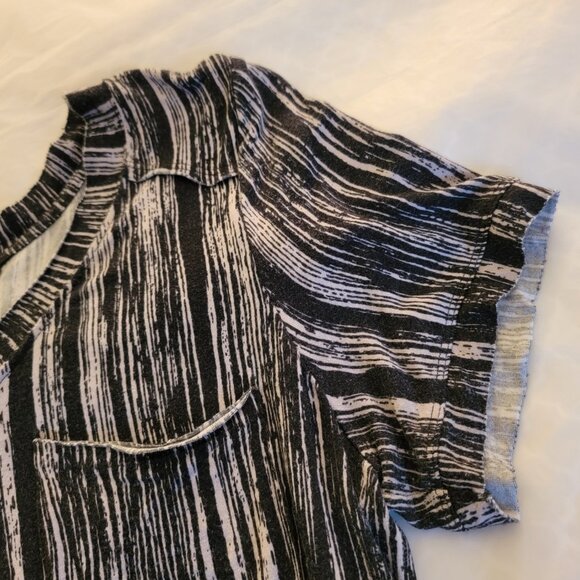 Rock Republic Stripped Tunic Top Black White Women Blouse Shirt Size Medium - Picture 9 of 15